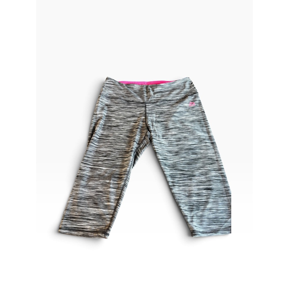 RBX Capri Leggings XL Gray Black Space Dye Activewear Yoga Pants